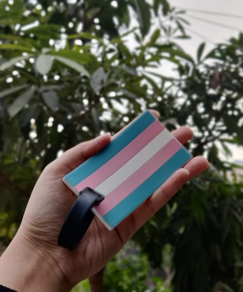Trans Flag Bag Tag